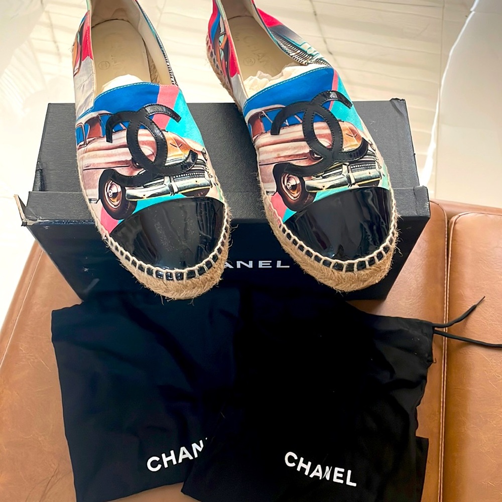 Authentic Chanel multicolor espadrilles size 40